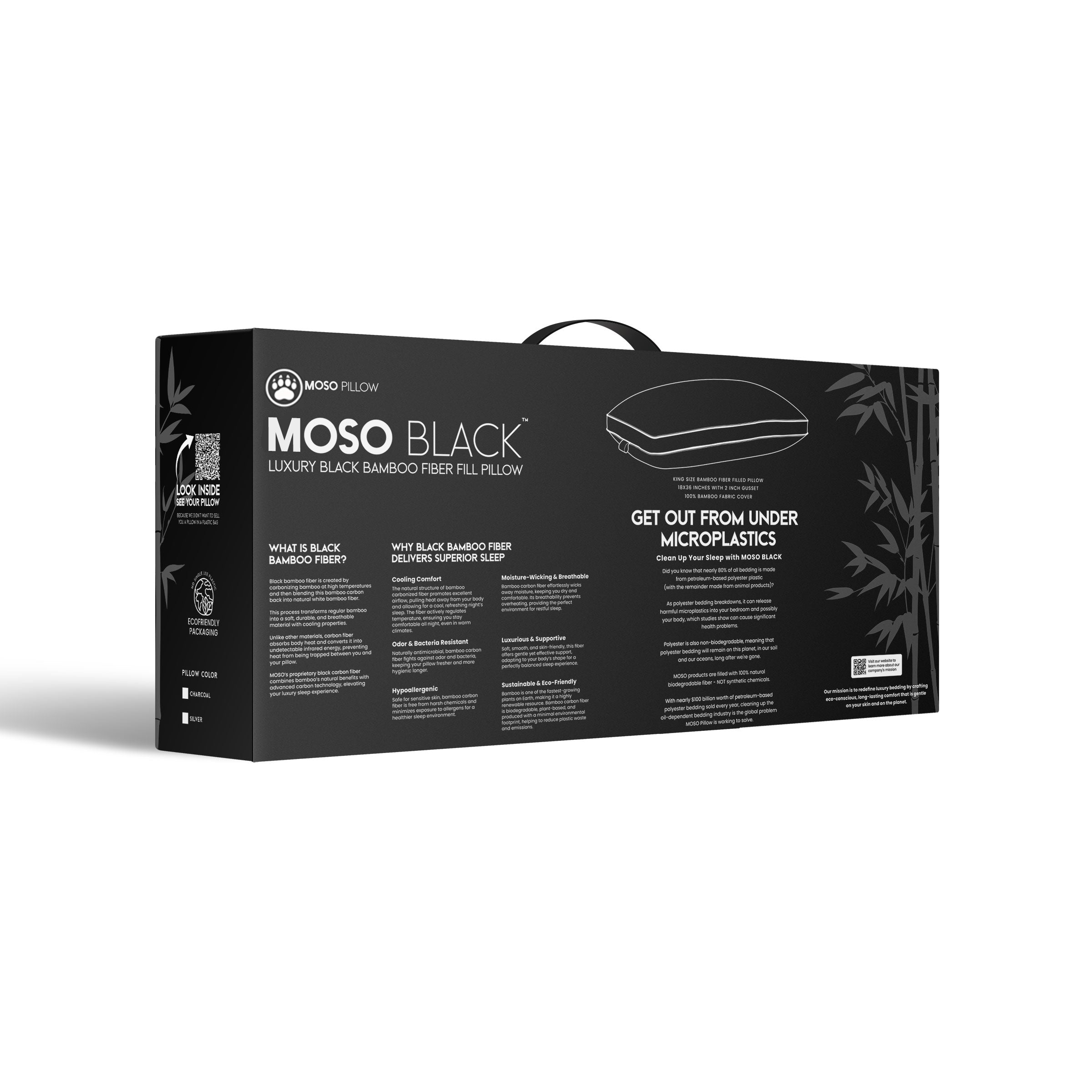 MOSO Black | Luxury Bamboo Pillow | Eco-friendly & Sustainable